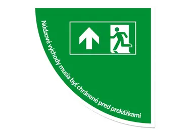 Selbstklebende flache Antirutsch-Markierung (Viertelkreis) – Notausgang, rechte Ecke