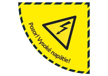 Selbstklebende flache Antirutsch-Markierung (Viertelkreis) – Vorsicht – Hochspannung