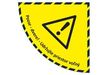 Selbstklebende flache Antirutsch-Markierung (Viertelkreis) – Vorsicht – Tür öffnen