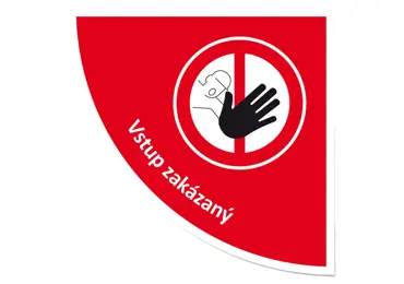 Selbstklebende flache Antirutsch-Markierung (Viertelkreis) – Zutritt verboten