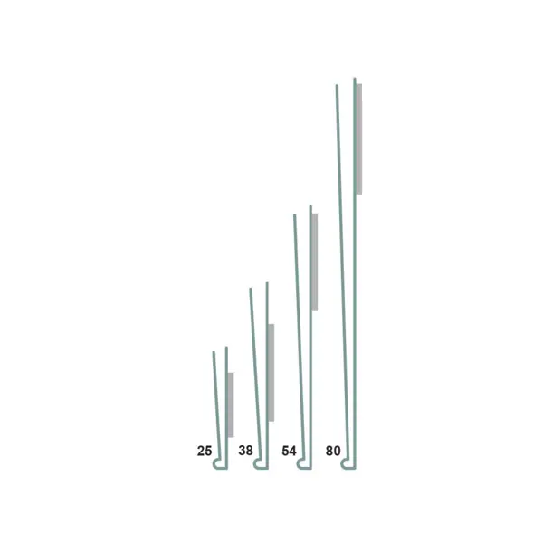 Selbstklebende Leiste, Etikettenhalter, Typ V – 25 mm × 1 m, 10er-Pack