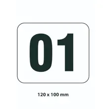 Selbstklebende Markierung von Lagerplätzen – Polycarbonat, schwarz-weiß, 120×100 mm