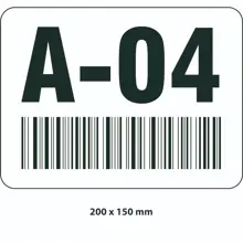 Selbstklebende Markierung von Lagerplätzen – Polycarbonat, schwarz-weiß, 300×200 mm