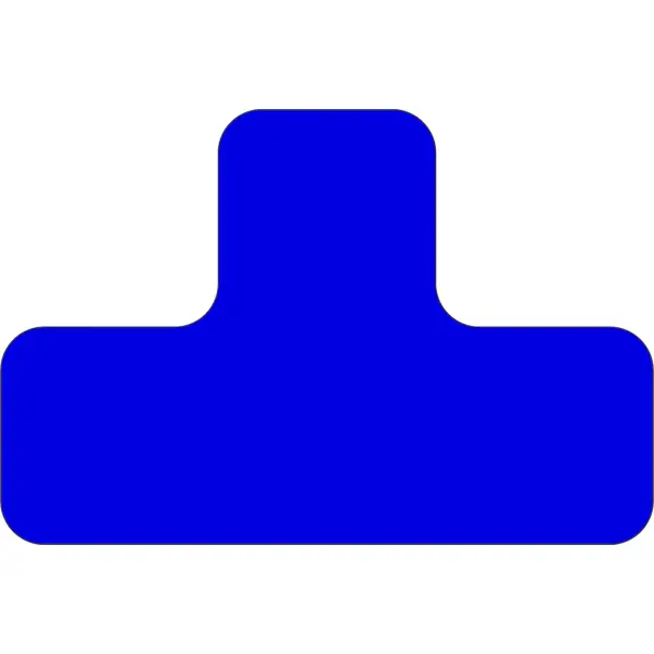 Selbstklebende Palettenplatzmarkierung mit Bedruckung WT-5210, Form ''T'' – Polyester, blau, 100×150×50 mm, 10er-Pack