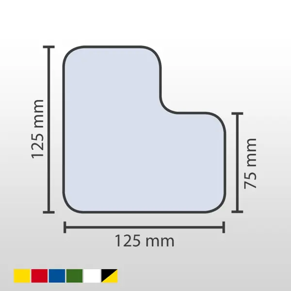Selbstklebende Palettenplatzmarkierung mit Bedruckung WT-7110, Form 