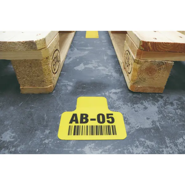 Selbstklebende Palettenplatzmarkierung mit Bedruckung WT-7110, Form 