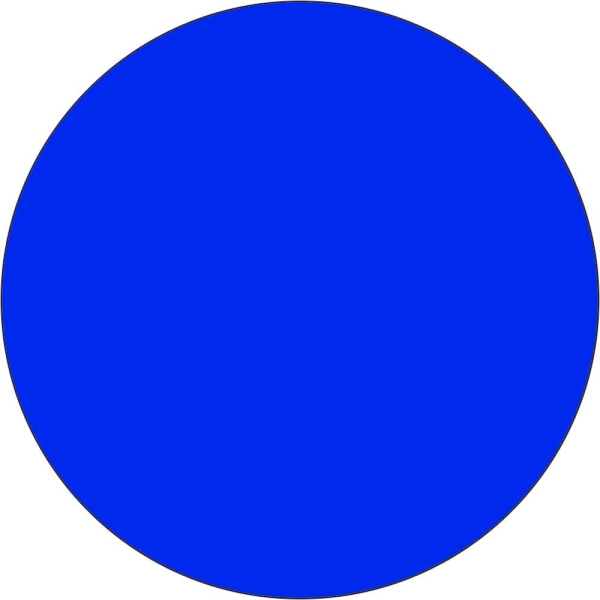 Selbstklebende Palettenplatzmarkierung WT-5110, Form ''Kreis'' – PVC, blau, D. 50 mm, 25er-Pack