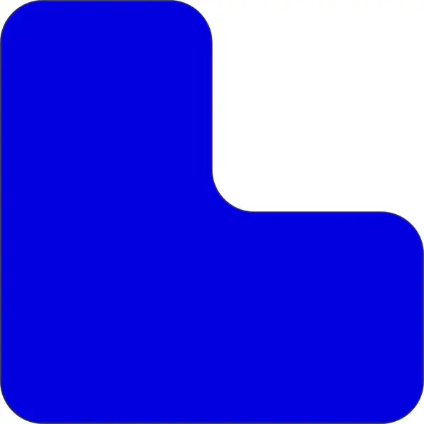 Selbstklebende Palettenplatzmarkierung WT-5110, Form ''L'' – PVC, blau, 100×100×50 mm, 25er-Pack
