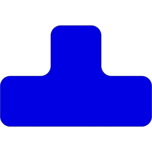 Selbstklebende Palettenplatzmarkierung WT-5110, Form ''T'' – PVC, blau, 100×150×50 mm, 25er-Pack
