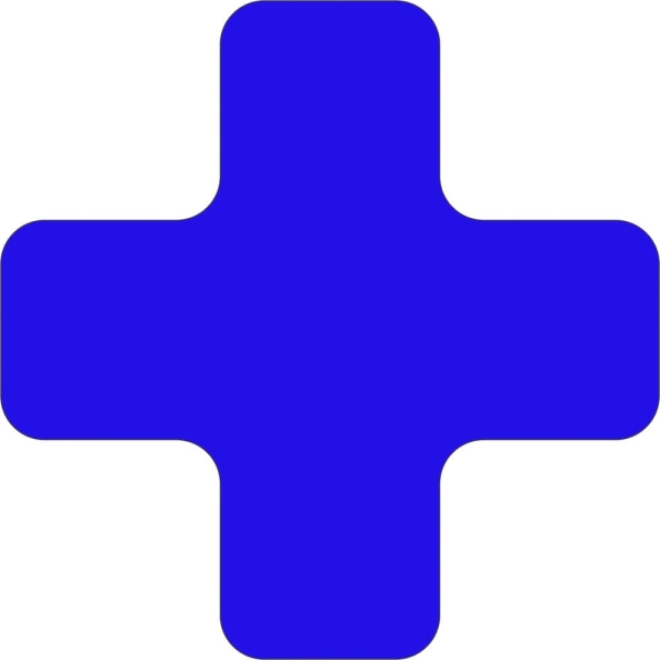 Selbstklebende Palettenplatzmarkierung WT-5110, Form ''X'' – PVC, blau, 150×150×50 mm, 25er-Pack