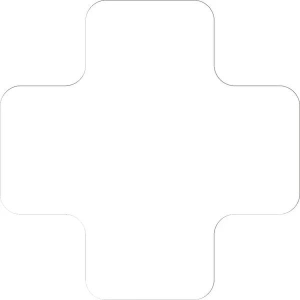 Selbstklebende Palettenplatzmarkierung WT-5110, Form ''X'' – PVC, weiß, 175×175×75 mm, 25er-Pack