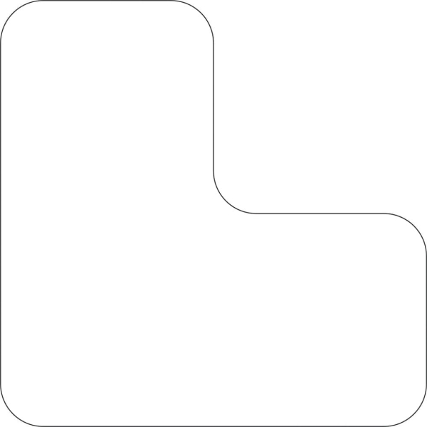 Selbstklebende Palettenplatzmarkierung WT-5210, Form ''L'' – Polyester, weiß, 100×100×50 mm, 25er-Pack