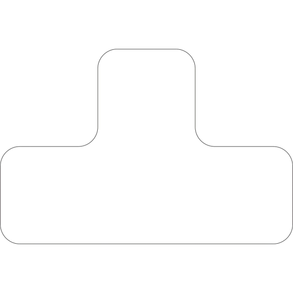 Selbstklebende Palettenplatzmarkierung WT-5210, Form ''T'' – Polyester, weiß, 100×150×50 mm, 25er-Pack