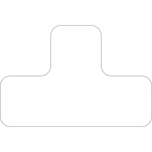 Selbstklebende Palettenplatzmarkierung WT-5210, Form ''T'' – Polyester, weiß, 100×150×50 mm, 25er-Pack