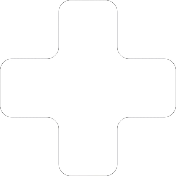 Selbstklebende Palettenplatzmarkierung WT-5210, Form ''X'' – Polyester, weiß, 150×150×50 mm, 25er-Pack