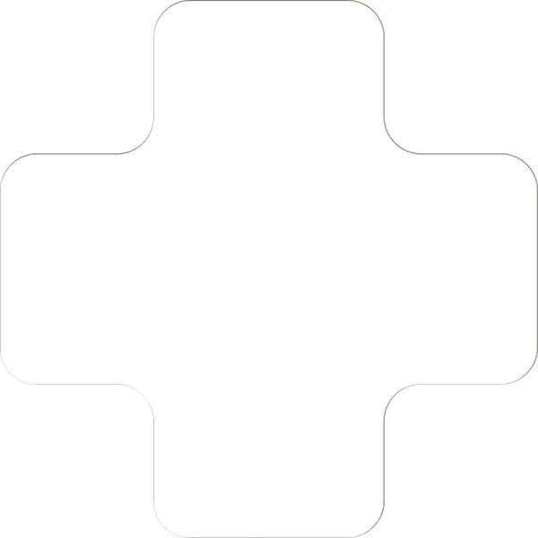 Selbstklebende Palettenplatzmarkierung WT-7110, Form ''X'' – Polycarbonat, weiß, 175×175×75 mm, 25er-Pack