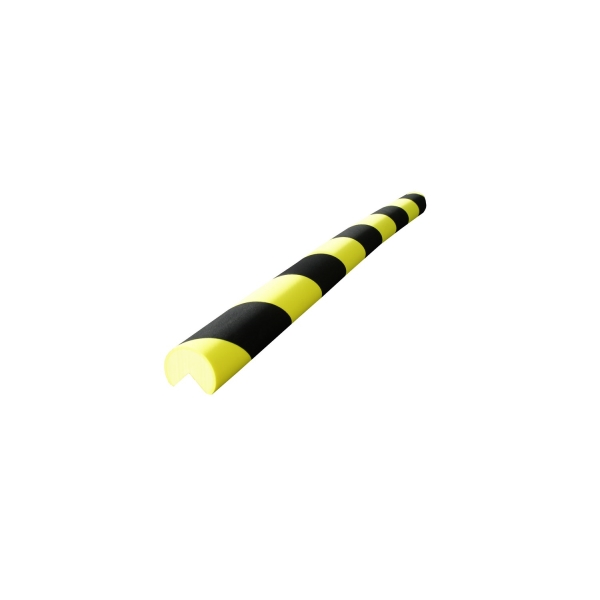 Selbstklebendes Schutzeckenprofil SoftBumper aus Schaumstoff, Form "Kreis" – 730×D.40 mm, gelb-schwarz