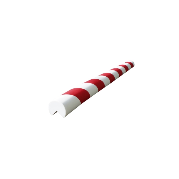 Selbstklebendes Schutzeckenprofil SoftBumper aus Schaumstoff, Form "Kreis" – 730×D.40 mm, rot-weiß