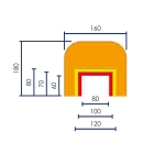 Selbstklebendes Schutzprofil aus Schaumstoff für Stahlträger–1000×180×160mm, gelb-schwarz