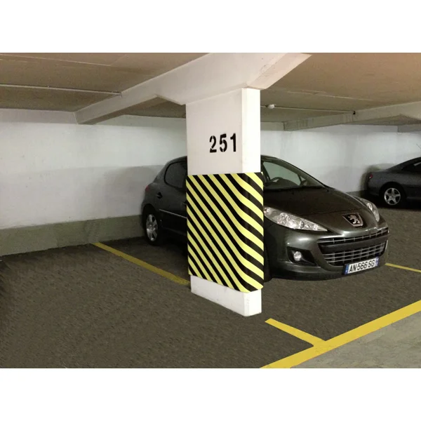 Selbstklebendes Wandschutzprofil SoftBumpers aus Schaumstoff – 1500×1000 mm, gelb-schwarz