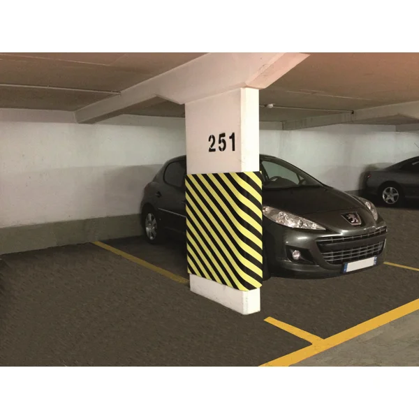 Selbstklebendes Wandschutzprofil SoftBumpers aus Schaumstoff – 5000×300 mm, gelb-schwarz