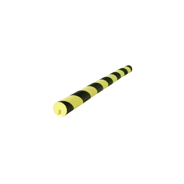 Selbstklebendes Warnschutzprofil SoftBumpers aus Schaumstoff für Stahlträger – 750× D.40 mm, gelb-schwarz