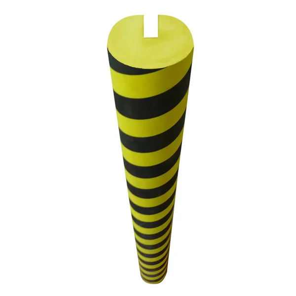 Selbstklebendes Warnschutzprofil SoftBumpers aus Schaumstoff für Stahlträger – 980× D.150 mm, gelb-schwarz