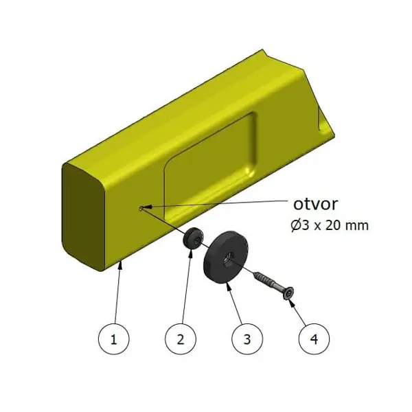 Selbstschließendes Sicherheitstor SafeGate – gelb, 560 mm
