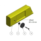 Selbstschließendes Sicherheitstor SafeGate – gelb, 950 mm