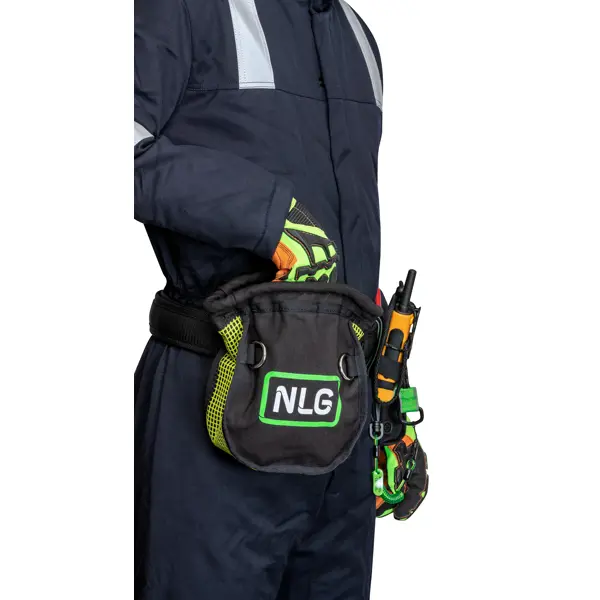 Selbstschließendes Werkzeugetui mit Tragfähigkeit 5 kg – Nylon, grün-schwarz, 250×200×100 mm