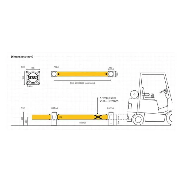 Sicherheitsabsperrung A-SAFE, eFlex Single Traffic Barrier – 1,1 m