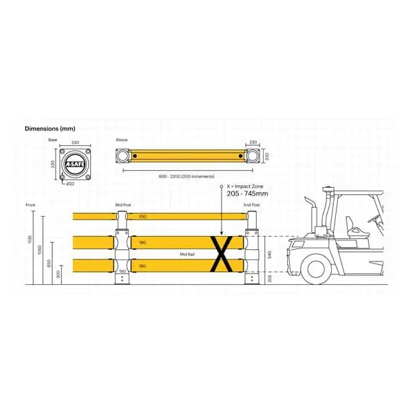 Bezpečnostná zábrana A-SAFE, iFlex Atlas Double Traffic Barrier Plus – 0,8 m