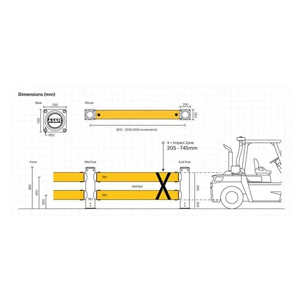 Sicherheitsabsperrung A-SAFE, iFlex Double Traffic Barrier – 8,6 m