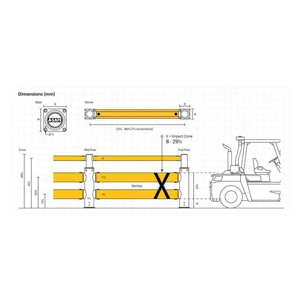 Sicherheitsabsperrung A-SAFE, iFlex Double Traffic Barrier Plus – 1 m