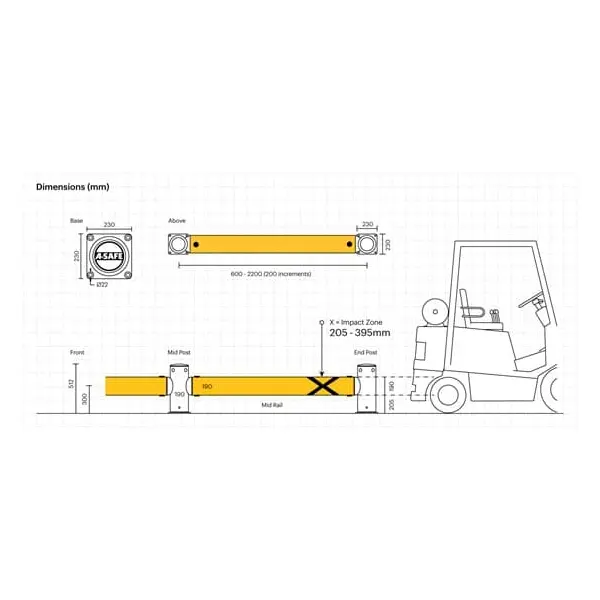 Sicherheitsabsperrung A-SAFE, iFlex Single Traffic Barrier – 1 m