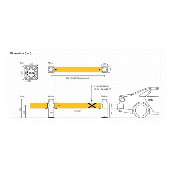 Sicherheitsabsperrung A-SAFE, iFlex Single Traffic Barrier hoch – 1,2 m
