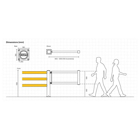 Sicherheitsabsperrung A-SAFE, langes Flügeltor Swing Gate – 2000 mm