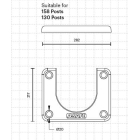Sicherheitsabsperrung A-SAFE, Sicherheitsfuß Slider Plate für Pfosten D. 130 mm