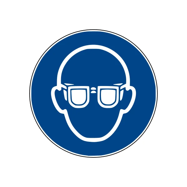 Sicherheitsbefehlkennzeichnung, Augenschutz benutzen – Aluminium-Kompositwerkstoff, D. 200 mm