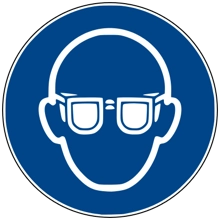 Sicherheitsbefehlkennzeichnung, Augenschutz benutzen – Antirutsch-PVC, D. 400 mm