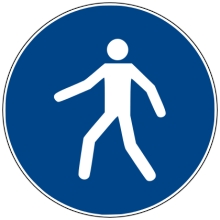 Sicherheitsbefehlkennzeichnung, Fußgängerzone – Antirutsch-PVC, D. 400 mm