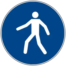 Sicherheitsbefehlkennzeichnung, Fußgängerzone – Antirutsch-PVC, D. 400 mm