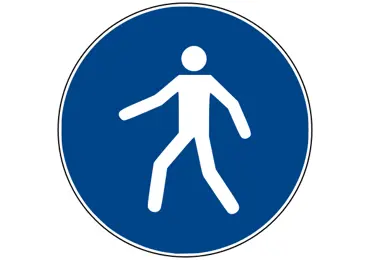 Sicherheitsbefehlkennzeichnung – Fußgängerzone