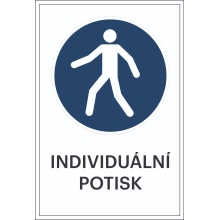 Sicherheitsbefehlkennzeichnung, Fußgängerzone, individueller Text – Aluminium-Kompositwerkstoff, 300×450 mm