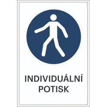 Sicherheitsbefehlkennzeichnung, Fußgängerzone, individueller Text – Aluminium-Kompositwerkstoff, 500×750 mm