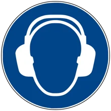 Sicherheitsbefehlkennzeichnung, Gehörschutz benutzen – Antirutsch-PVC, D. 600 mm