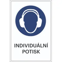 Sicherheitsbefehlkennzeichnung, Gehörschutz benutzen, individueller Text – Aluminium-Kompositwerkstoff, 300×450 mm