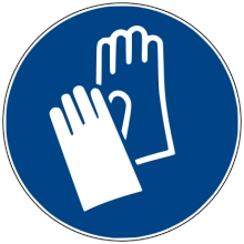 Sicherheitsbefehlkennzeichnung, Handschutz benutzen – Antirutsch-PVC, D. 400 mm