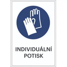 Sicherheitsbefehlkennzeichnung, Handschutz benutzen, individueller Text – Aluminium-Kompositwerkstoff, 500×750 mm