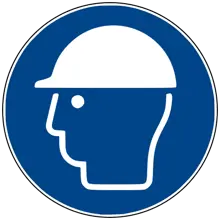 Sicherheitsbefehlkennzeichnung, Schutzhelm benutzen – Antirutsch-PVC, D. 400 mm